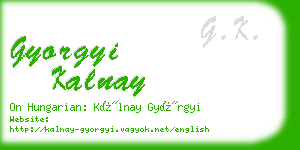 gyorgyi kalnay business card